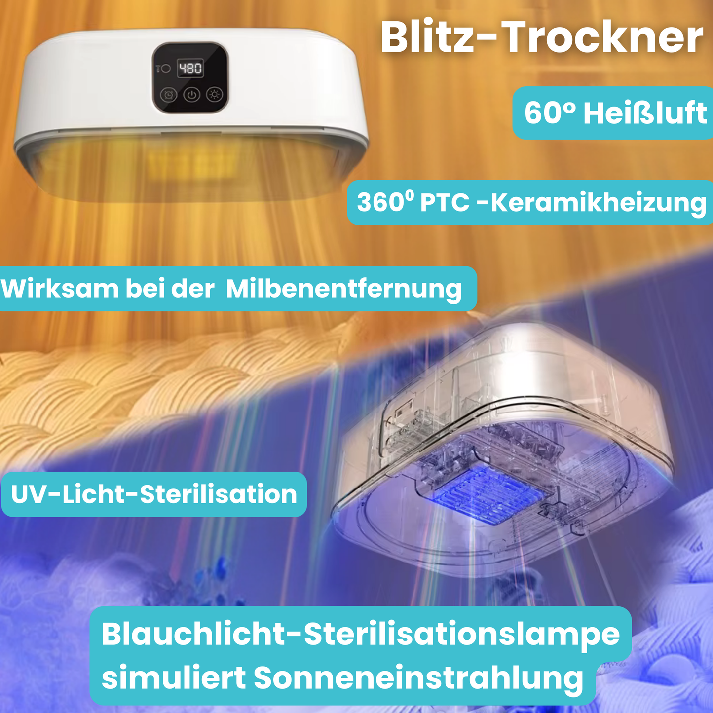 Blitz-Trockner 🚀 Die moderne Warmluft-Technologie mit UV-Licht