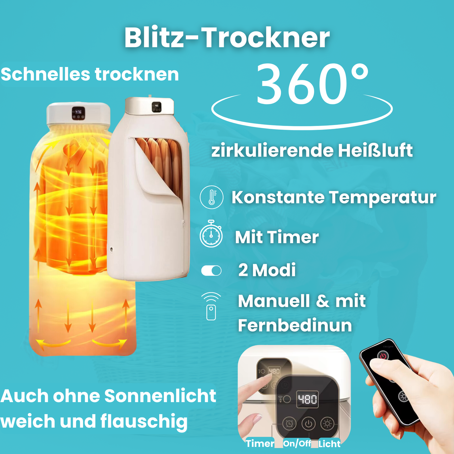 Blitz-Trockner 🚀 Die moderne Warmluft-Technologie mit UV-Licht